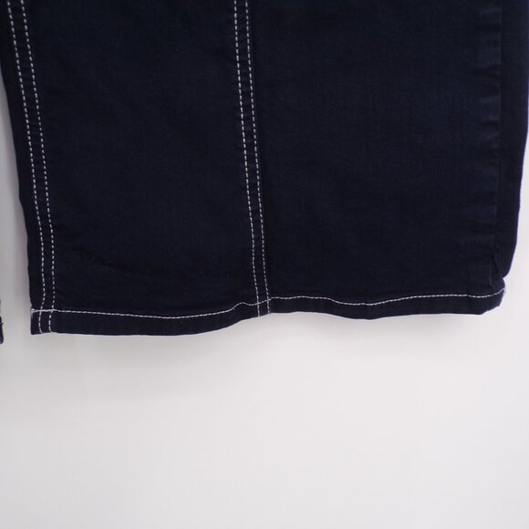 Maeve Anthropologie Wide Leg Pants Dark Blue Contrast Stitching High Waist Sz 25 - Picture 6 of 11